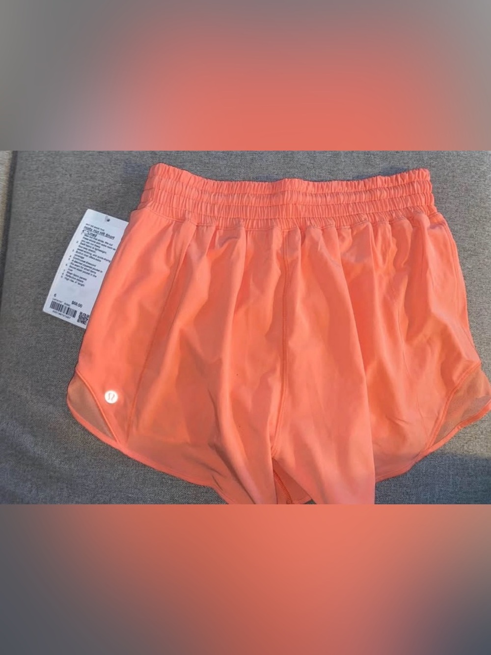 lululemon athletica Coral-Orange Athletic Shorts- New with tags